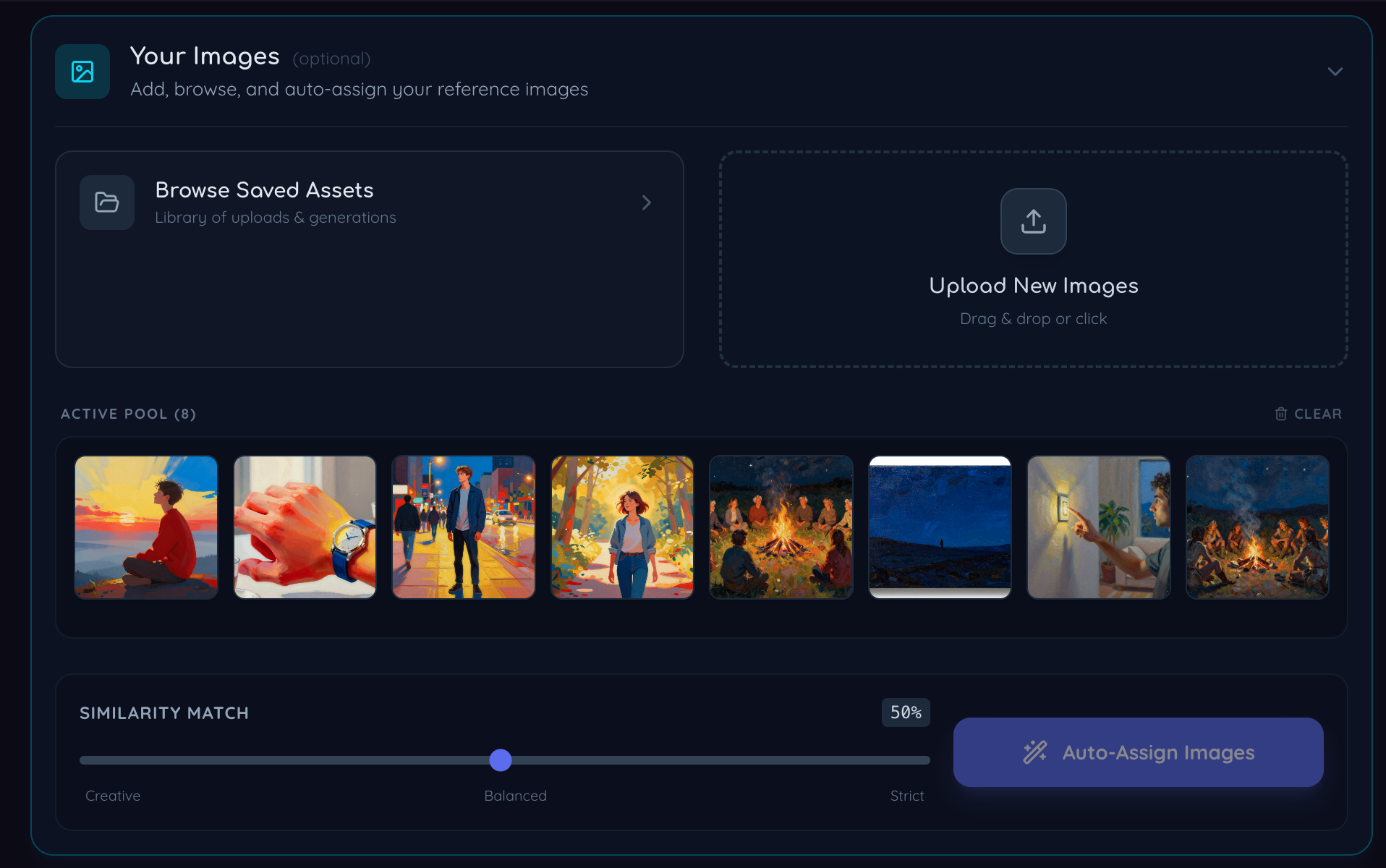 Sonicdue image library and auto-assign workflow